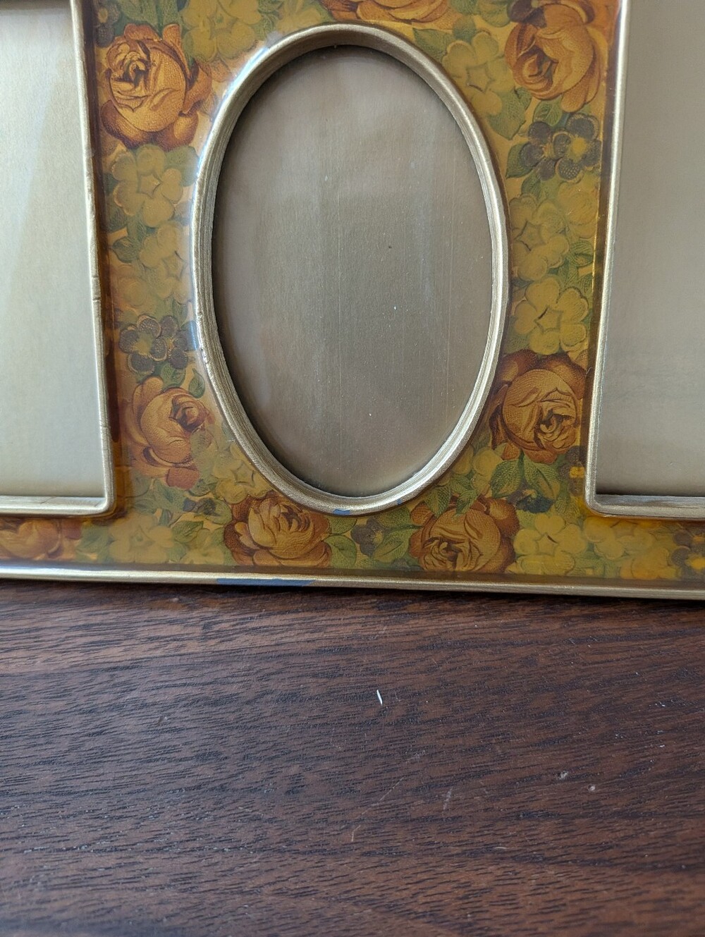 Vtg Bucklers Inc Fifth Ave NY Large Collage 8 Picture Frame Floral Enamel Yellow - Picture 7 of 15